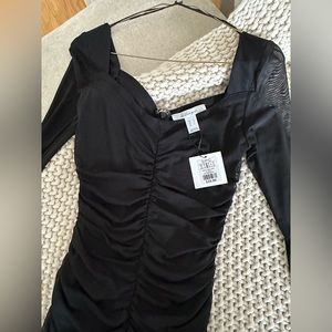 Brand New with Tags black ruched dress size S